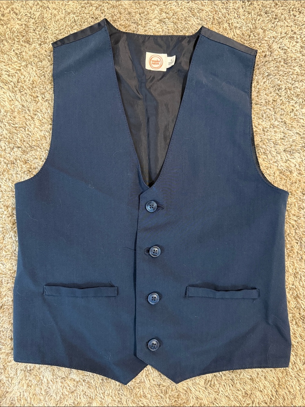 wonder nation Navy Blue Boys Dress Vest size 8